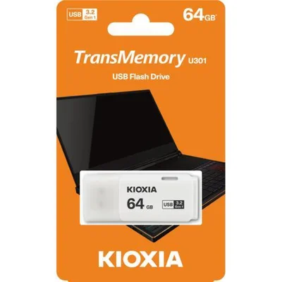 Kioxia U301 64GB USB3.2 GEN 1 LU301W064GG4 Beyaz - Resim 1