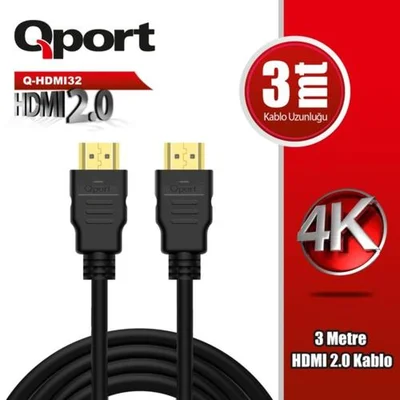 Qport Q-HDMI32 3m Hdmi 2.0 Kablo - Resim 1