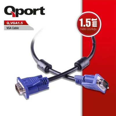 Qport Q-Vga1.5 1,5 Metre Vga Kablo - Resim 1