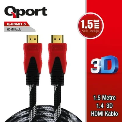 Qport Q-HDMI 1,5m Hdmi Kablo - Resim 1