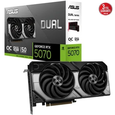 ASUS DUAL-RTX5070-O12G OC 12GB GDDR7 192bit - Resim 1